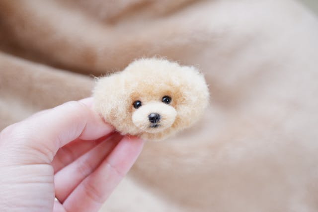 プードルの顔ブローチ１、ベースの作り方