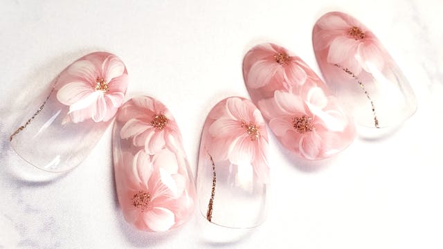 01 フラワーアートレッスン(基礎)♡美しい動きのある花びらを描きましょう