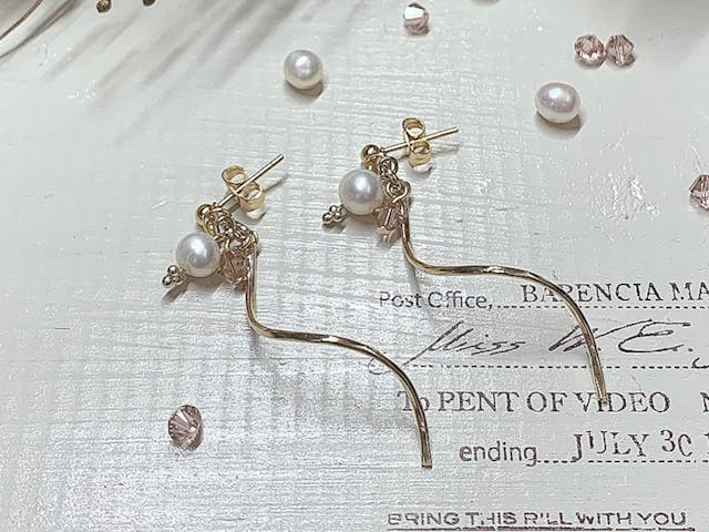 «基礎編1»Tピン、丸カンの処理  シンプルピアス 初級