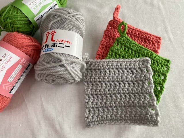 かぎ針編みの基本①アクリルタワシの編み方
