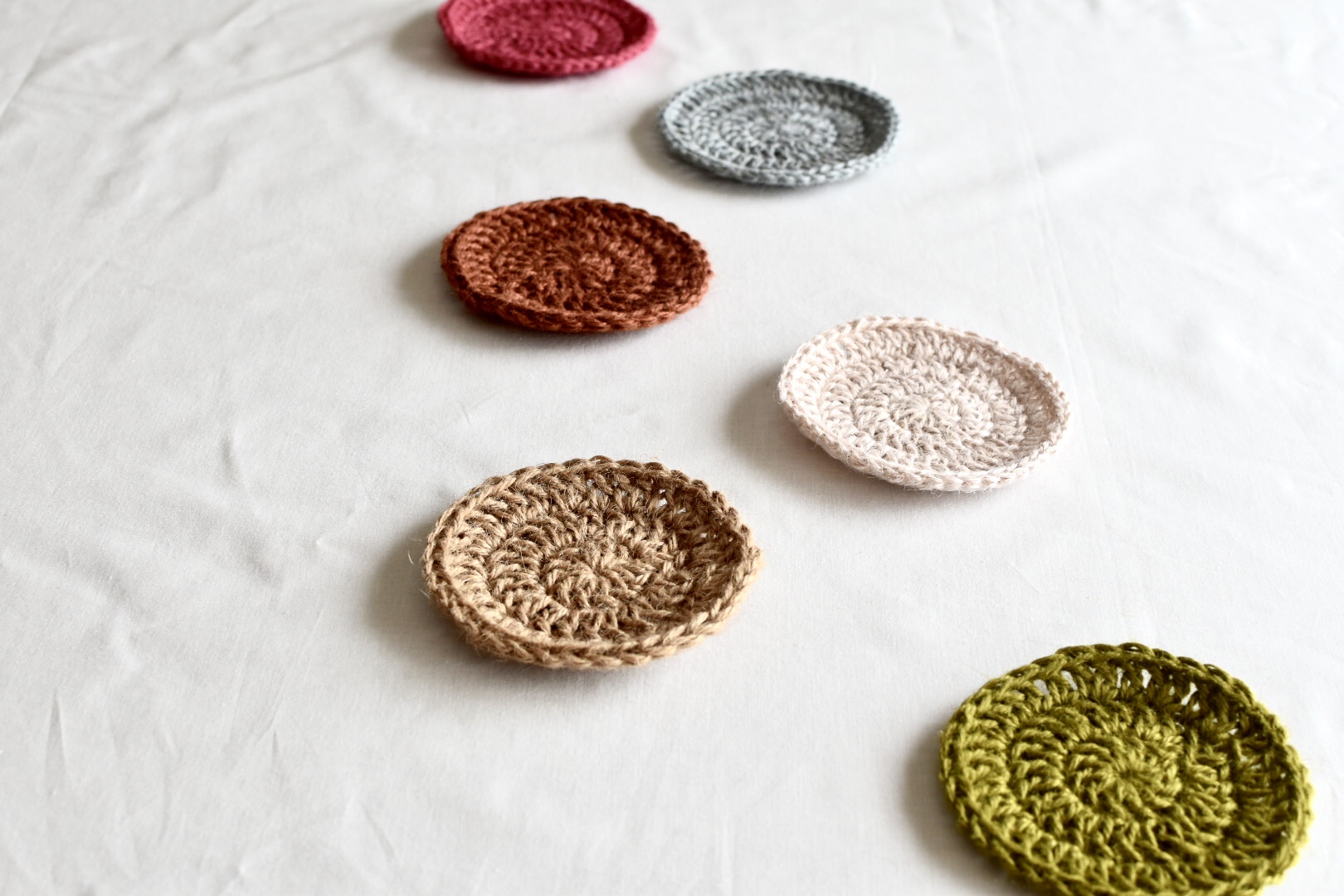 かぎ針編みの基本②麻紐のコースター