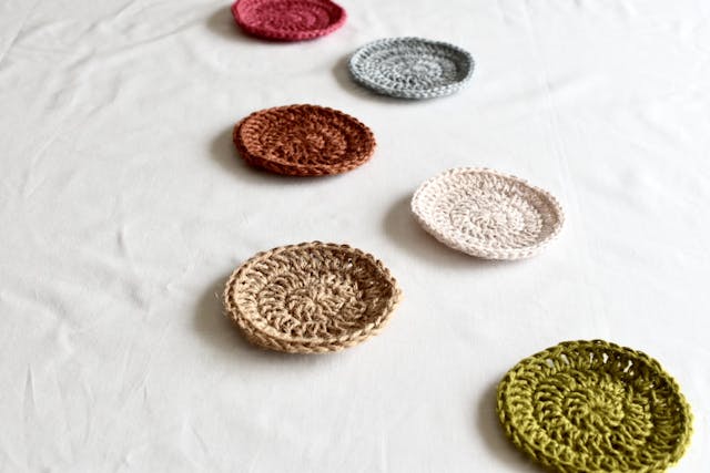 かぎ針編みの基本②麻紐のコースター