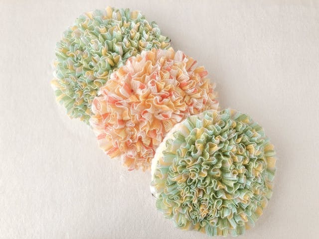 フリルたっぷりお花のポーチの作り方