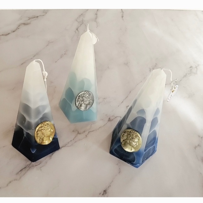 韓国デザイン クラックグラデーションキャンドルの紹介画像1