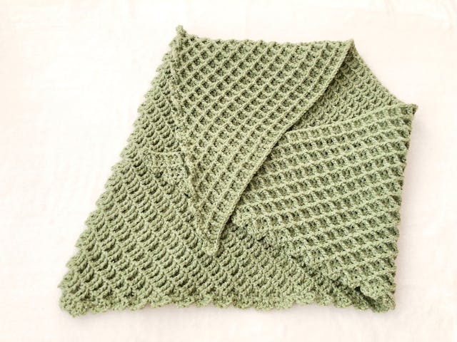 お菓子のワッフルみたいな編み地が可愛い♪