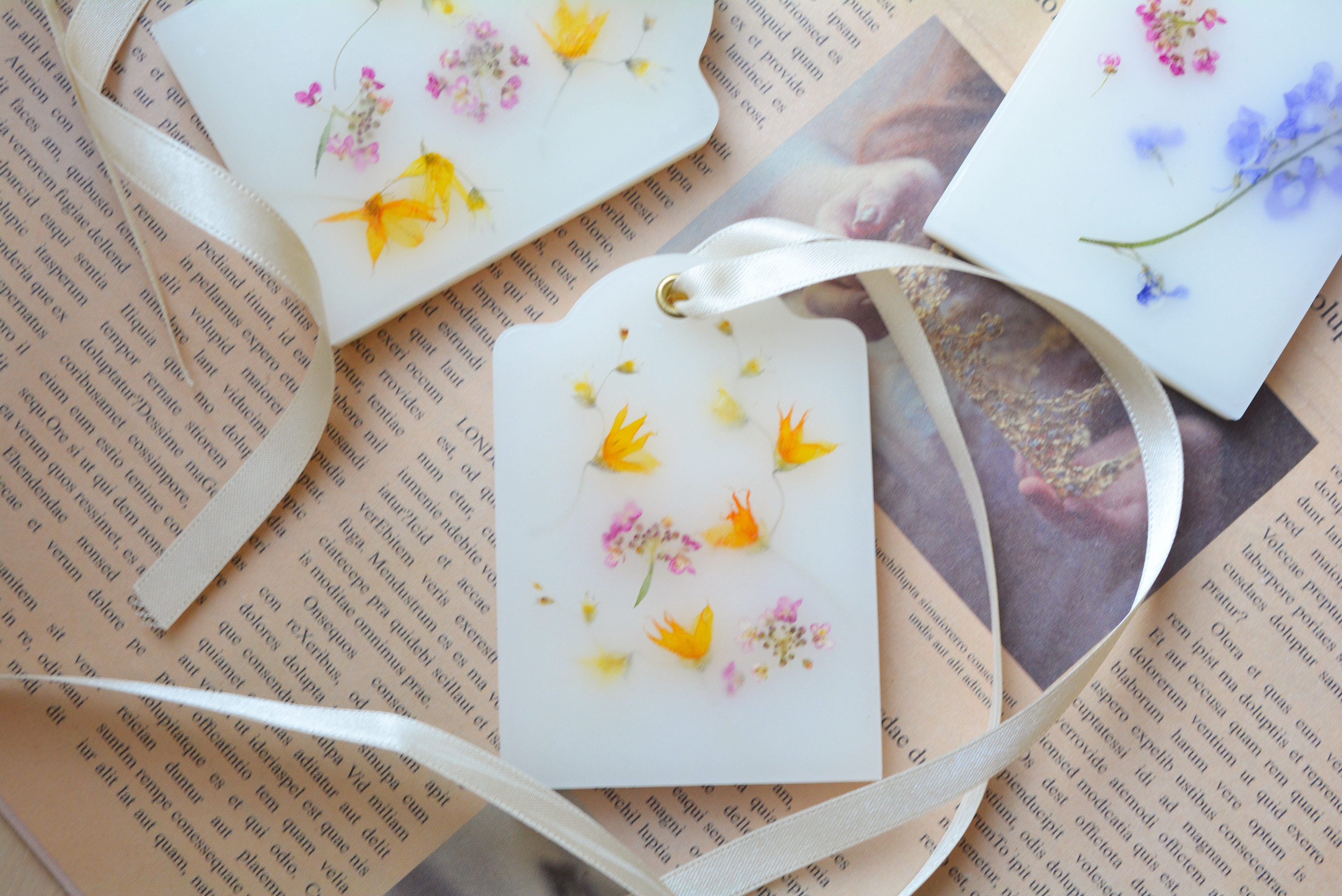 押し花アロマサシェの作り方