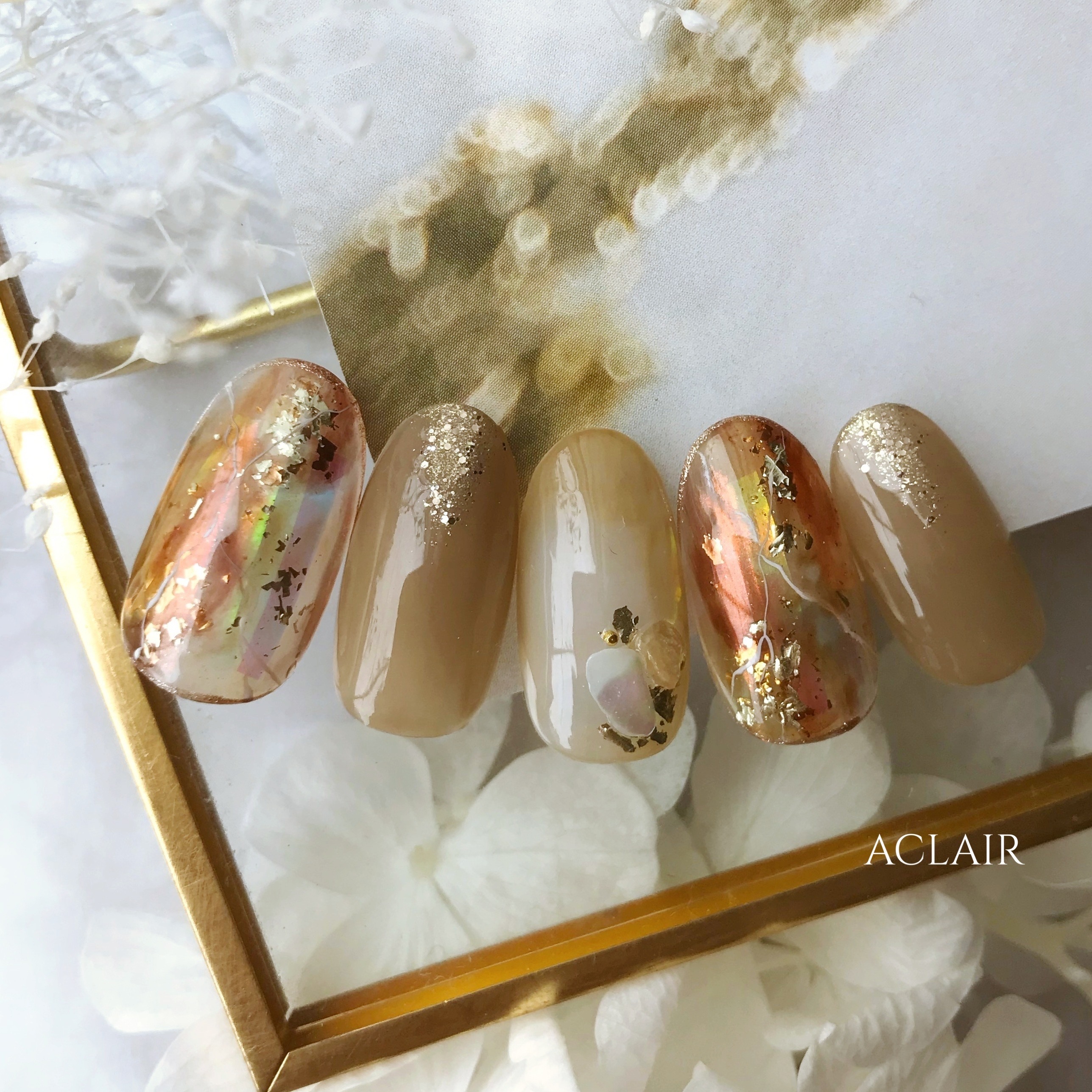 アンバー(琥珀)ネイルの作り方