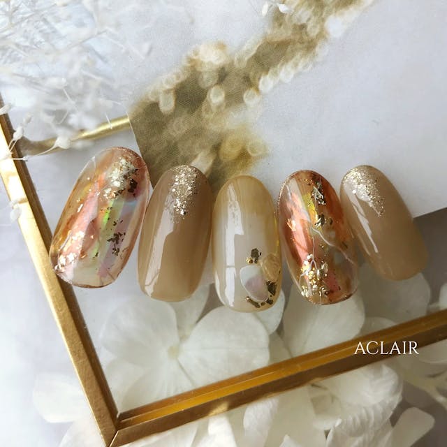 アンバー(琥珀)ネイルの作り方