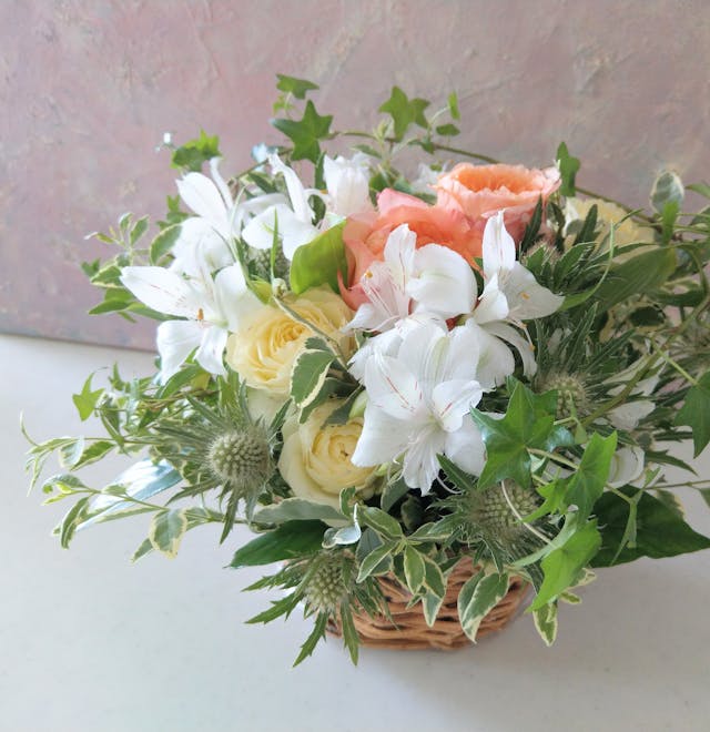 基本のラウンドバスケットアレンジの作り方