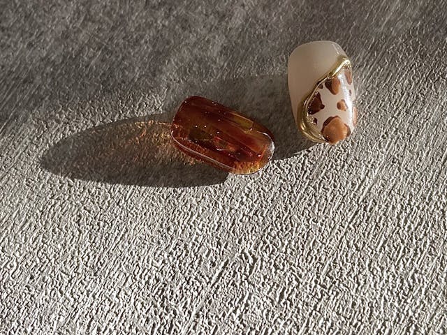 秋ネイルアートのやり方(2種類)