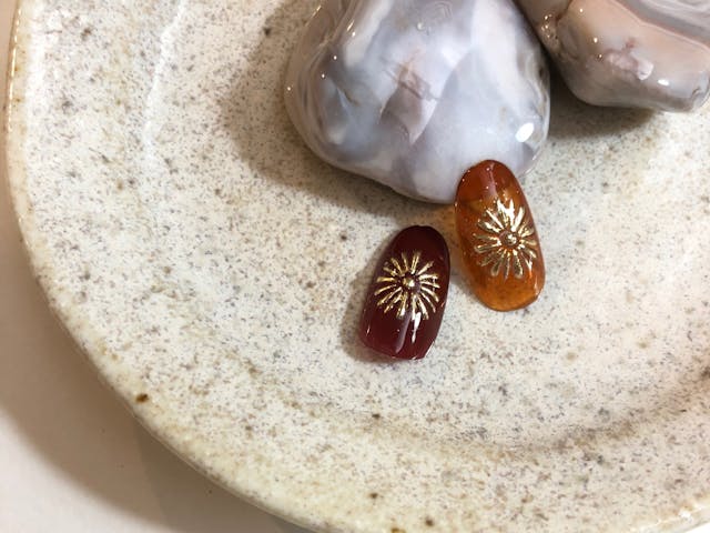 手描きメタリックフラワー