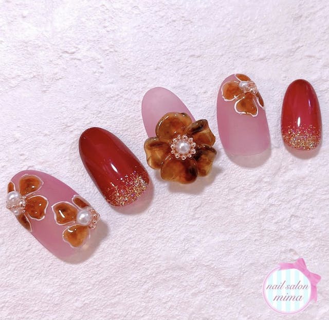 3Dべっ甲フラワー