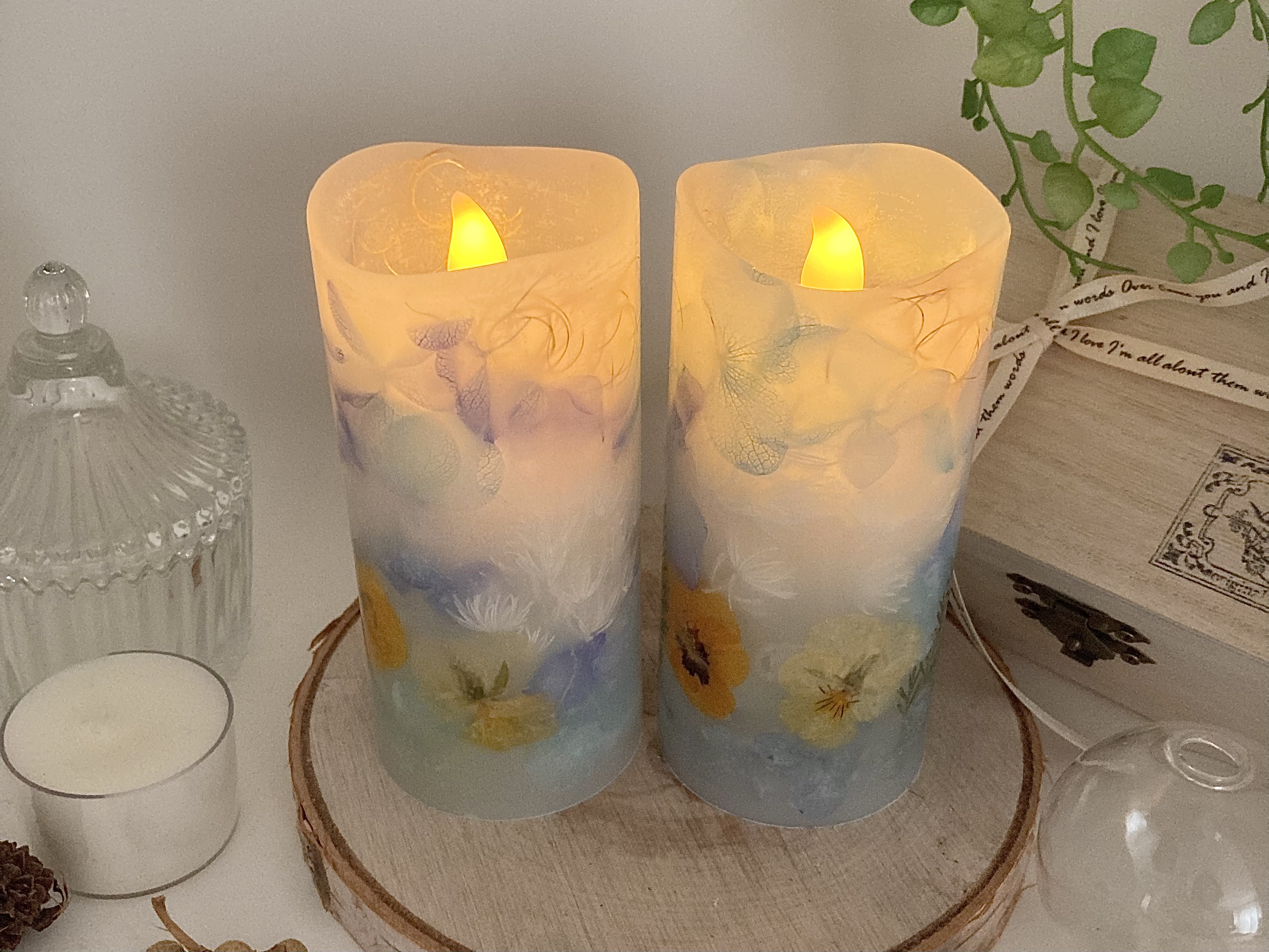 LEDライトを使ったボタニカルランタン