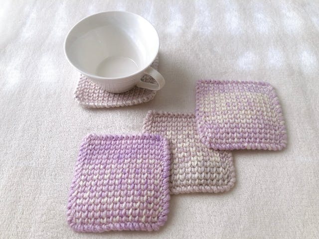 メリヤス細編みを平面で！