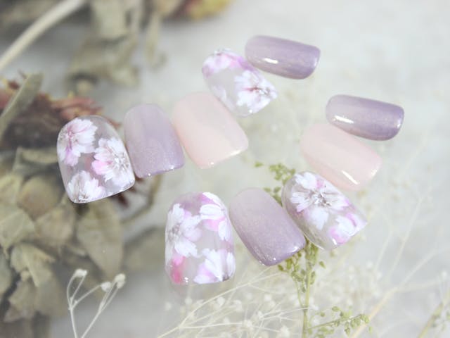 ジェルを重ねた【mood flower】の作り方