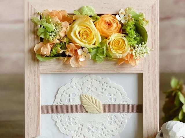 ブリザーブドフラワーの写真立ての作り方