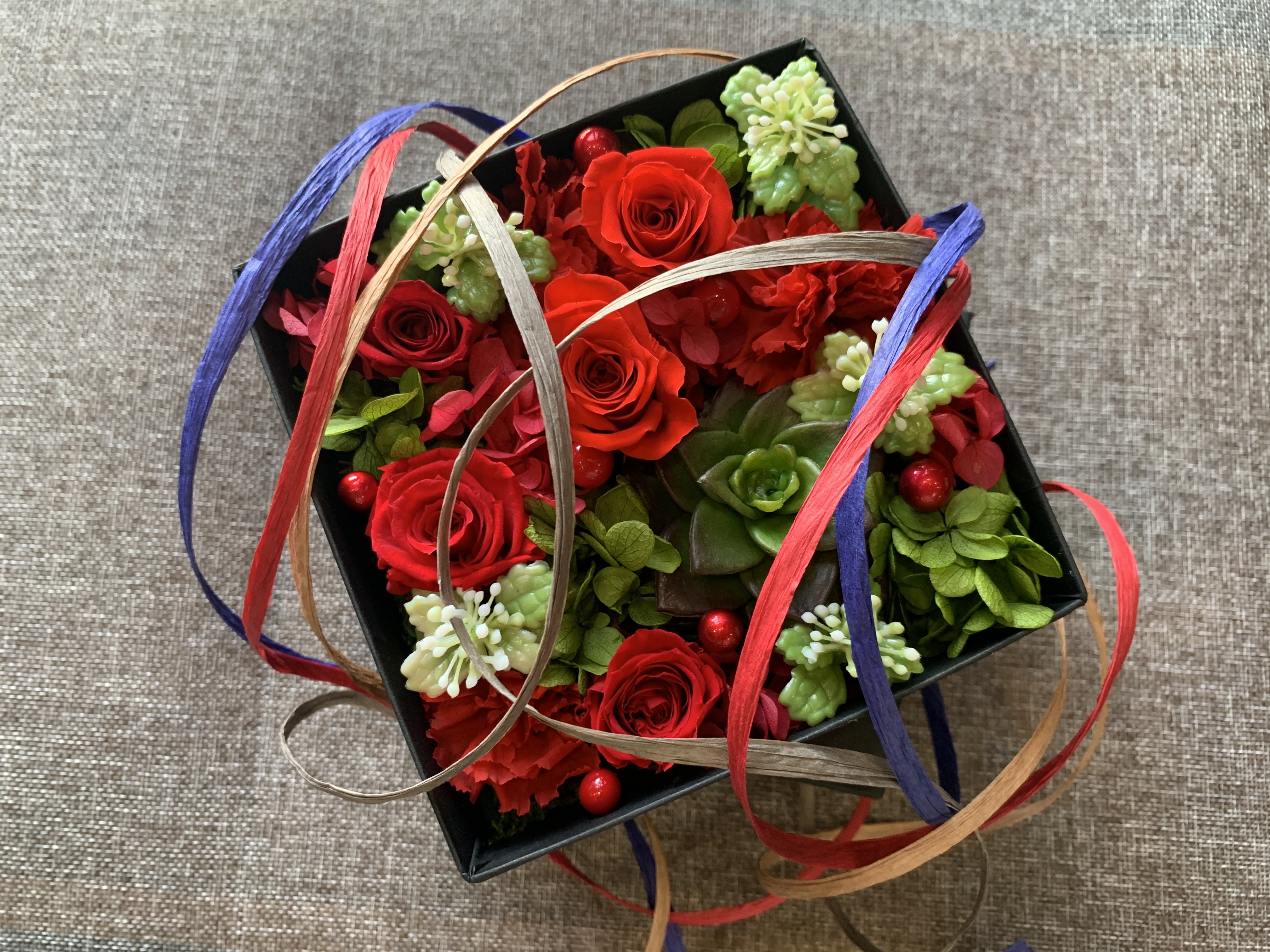 プリザ&アーティフィシャルのBOXフラワーの作り方の紹介画像1