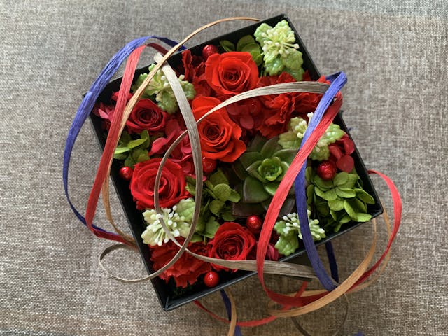 プリザ&アーティフィシャルのBOXフラワーの作り方