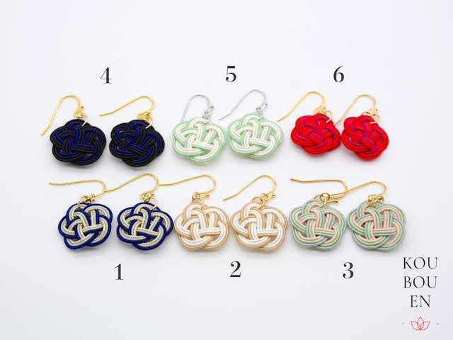 【水引アクセサリー】梅結びのピアス・イヤリングの作り方