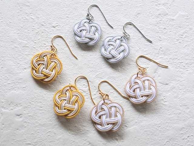 【水引アクセサリー】梅結びのピアス・イヤリングの作り方