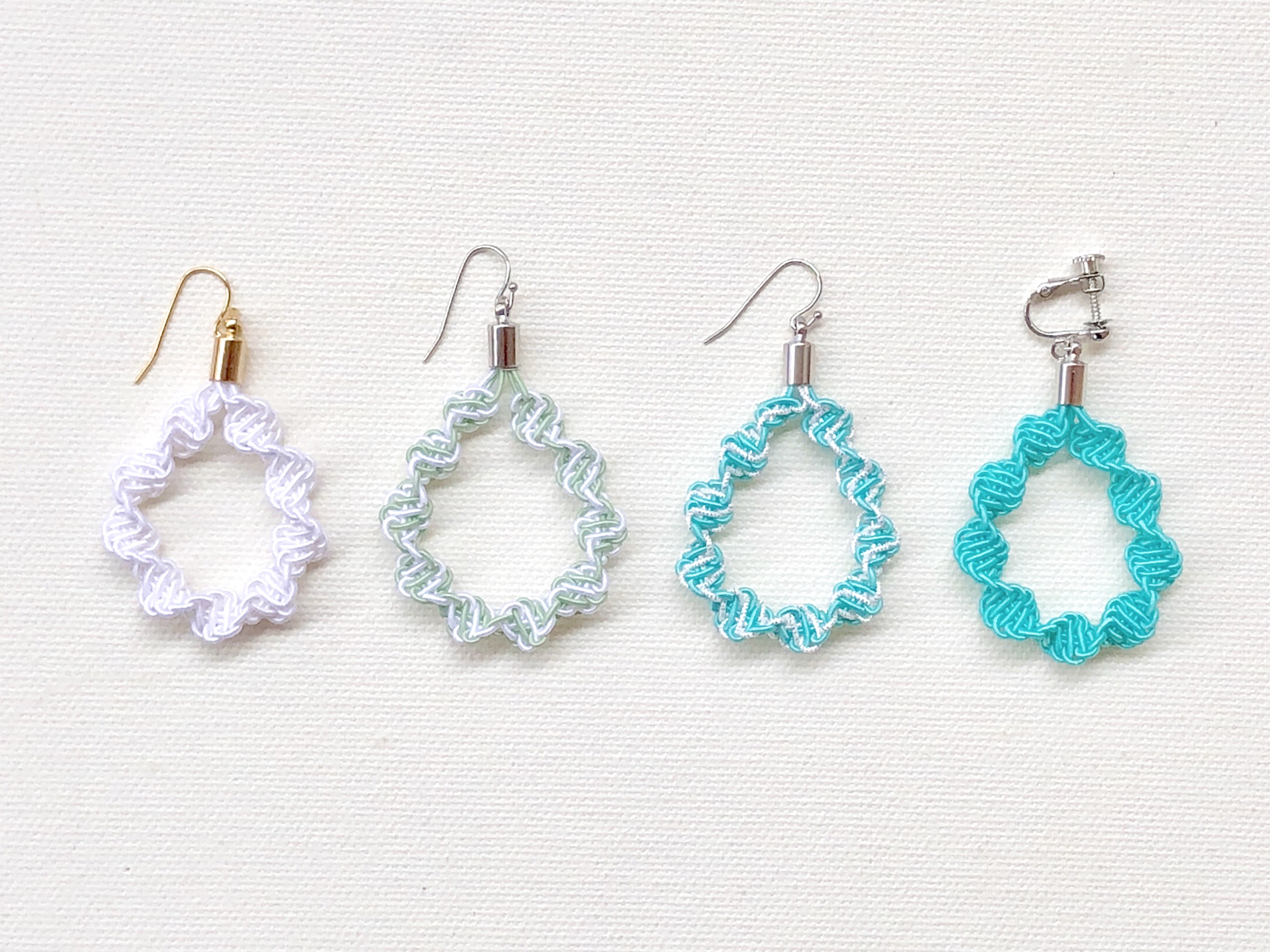 【水引で作る】しずく型ピアス・イヤリング