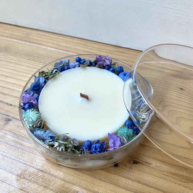 ボタニカルメッセージキャンドル～蓋の閉められるデザインで