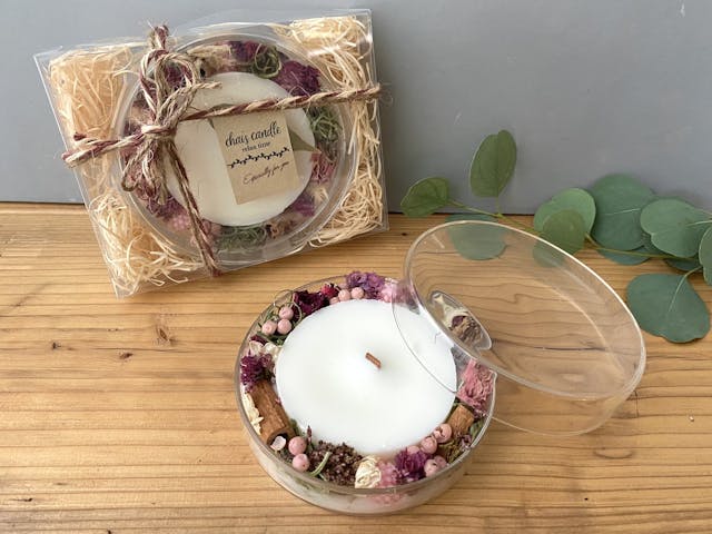 シャーレのボタニカルメッセージキャンドルの作り方