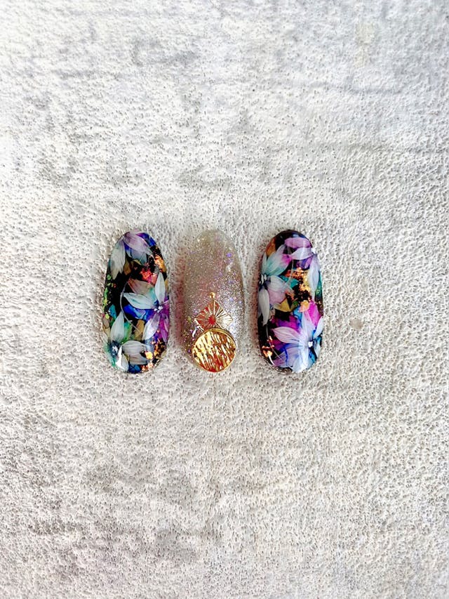 インクネイルで作る簡単お花デザイン