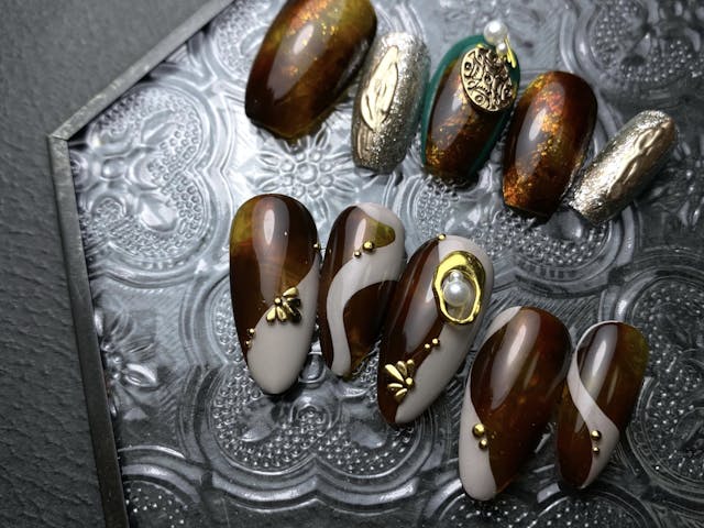 時短【べっ甲ネイルのやり方】