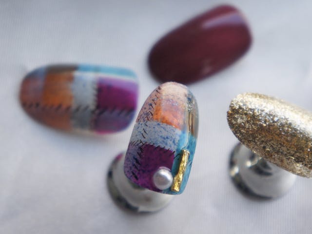 秋のリアルチェックネイルのやり方