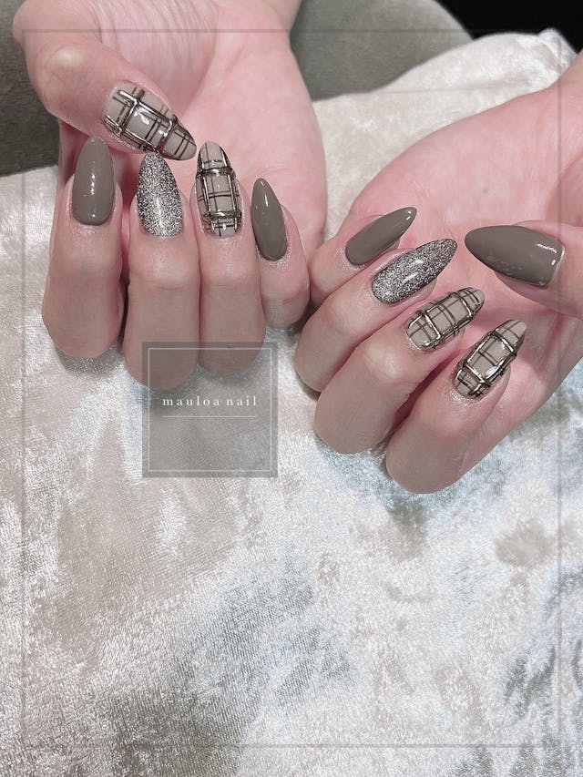 ミラーチェック柄ネイルのやり方