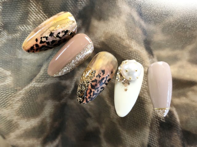 奥行きアニマルネイルのやり方【レオパード編】