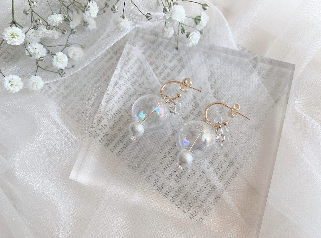 【1194】ガラスドームのピアス／イヤリング 1194】ガラスドームのピアス／イヤリング 1194】ガラスドームのピアス