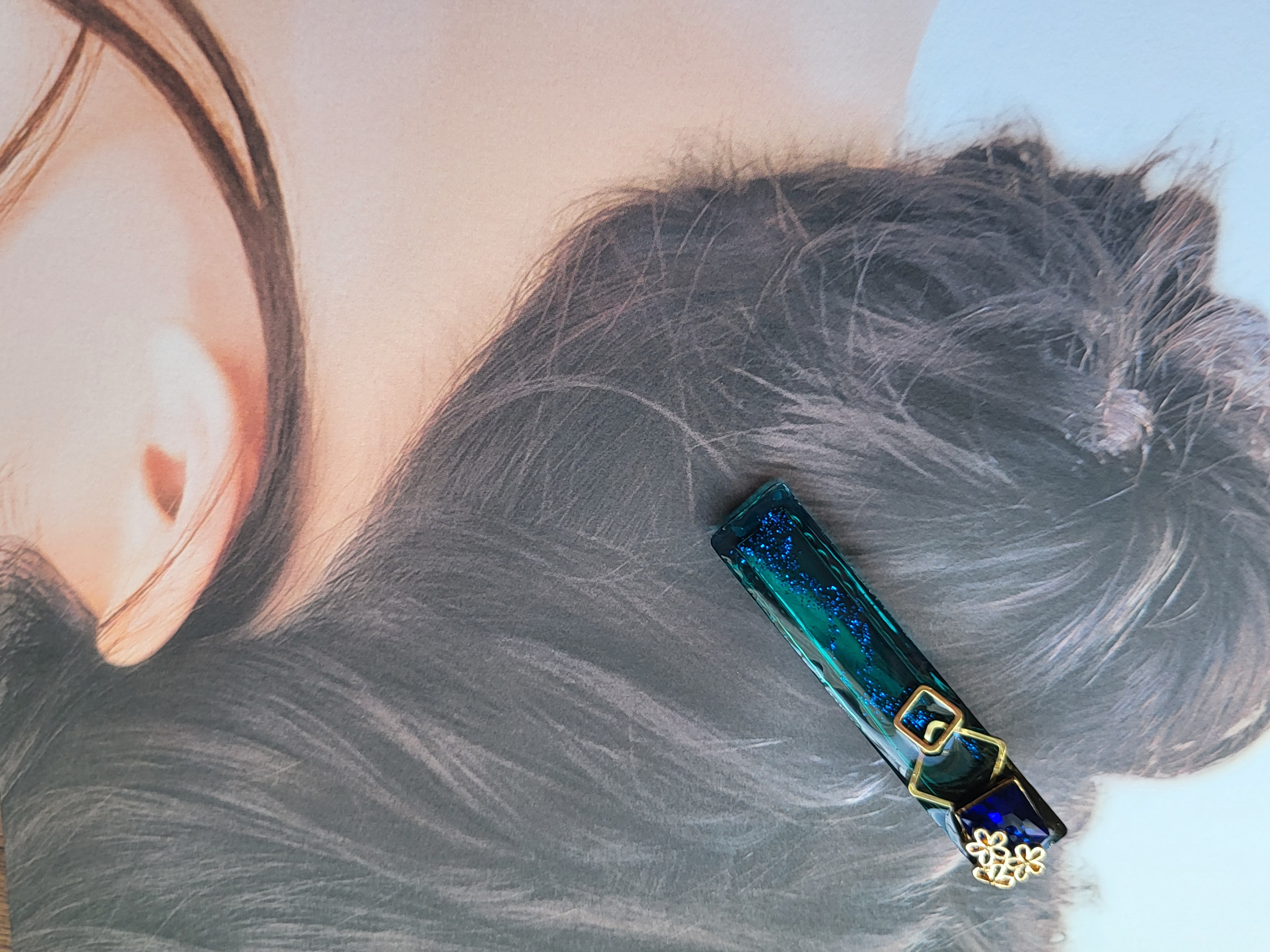 【レジン初級】夜色のヘアクリップ