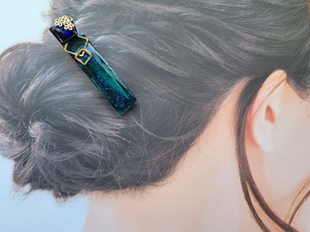 【レジン初級】夜色のヘアクリップ