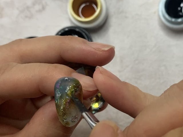 奥行き天然石ネイル