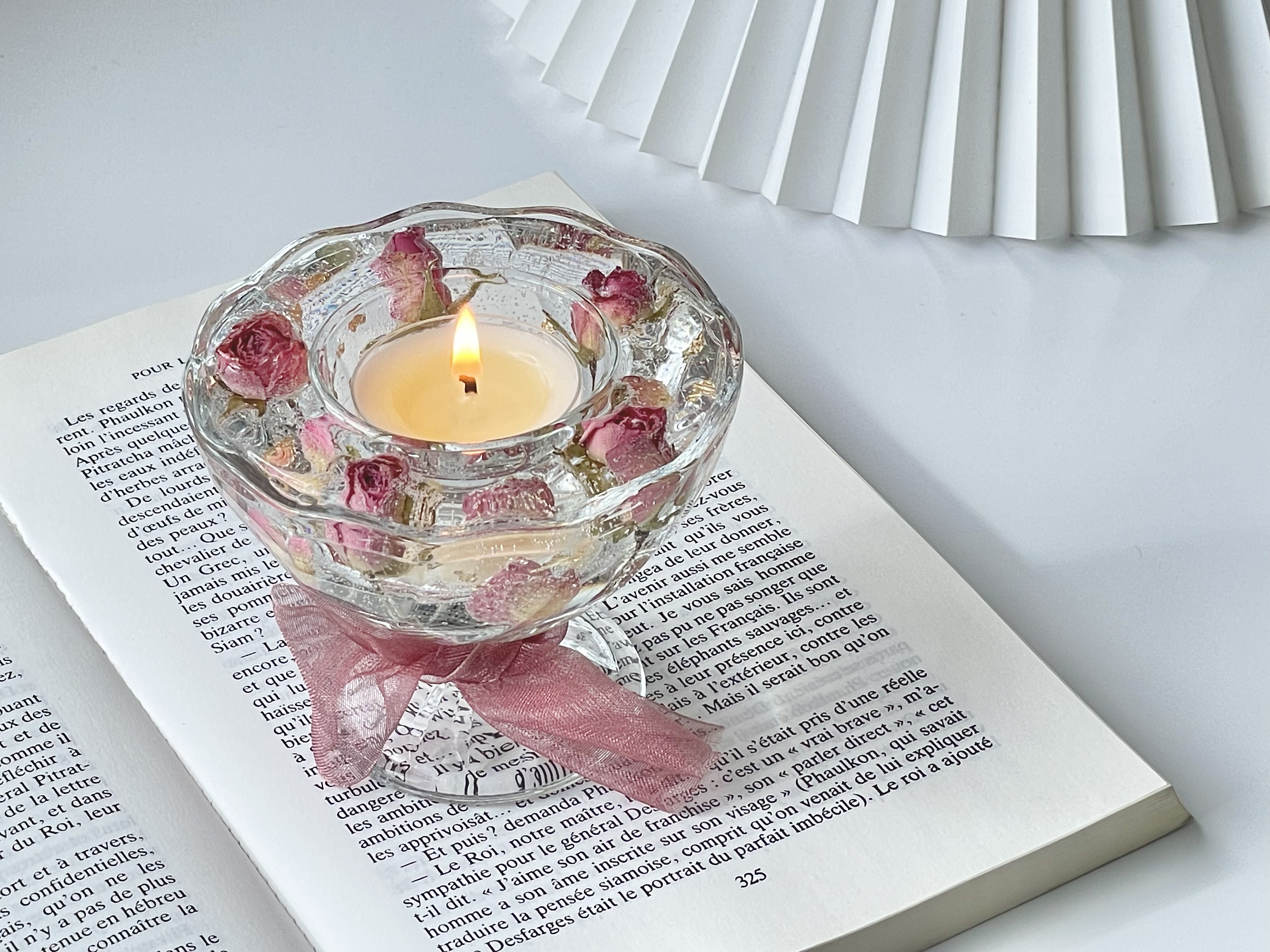 フラワージェルキャンドルホルダーの作り方【How to make flower gel candle holders】