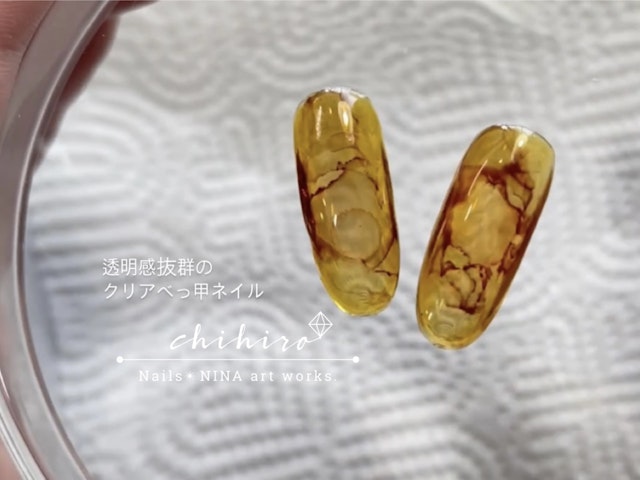 〜透明感抜群クリアべっ甲ネイル編〜の紹介画像1