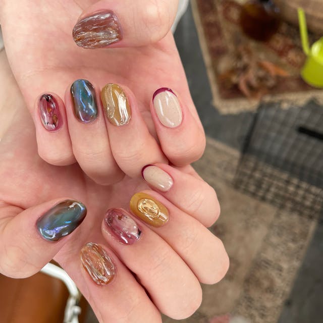 滲みニュアンスネイル