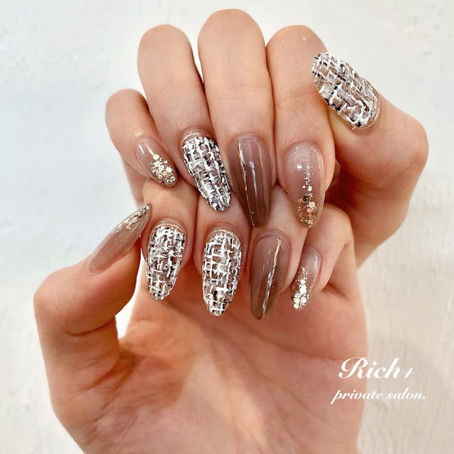 簡単ツイードネイルやり方