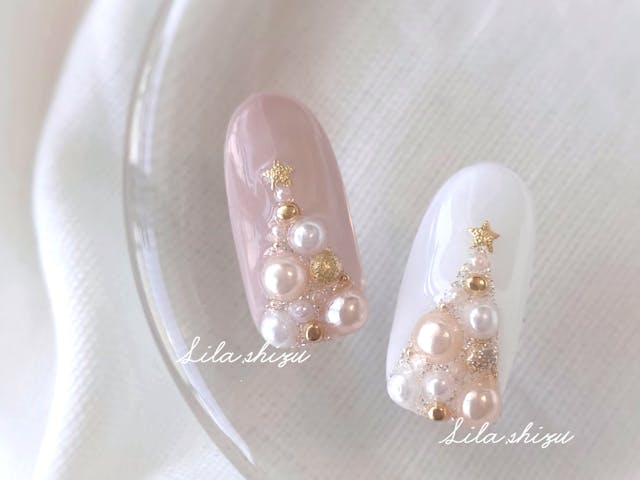 Xmas treeネイルの作り方とPoint