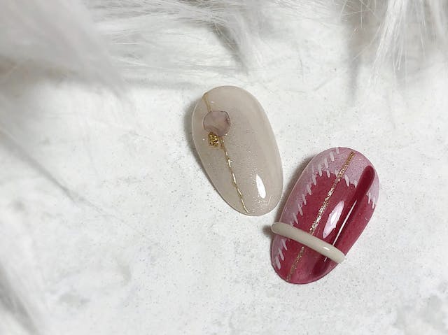 ぷっくりチェックネイル