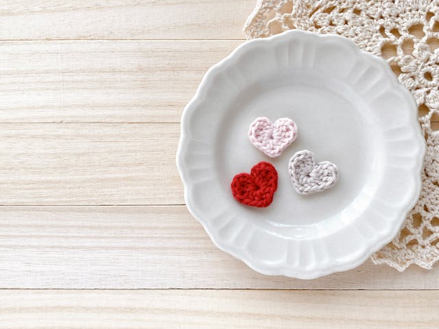 【基本の編み方で】やわらかフォルムのハートモチーフ