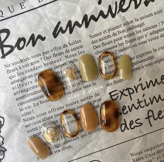 ꕤぷっくり囲みべっ甲ネイルの作り方ꕤ