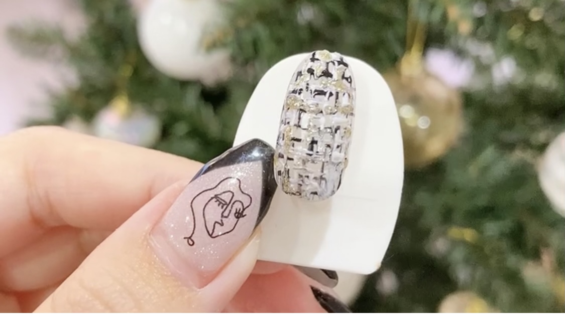 簡単＊時短ツイードネイル