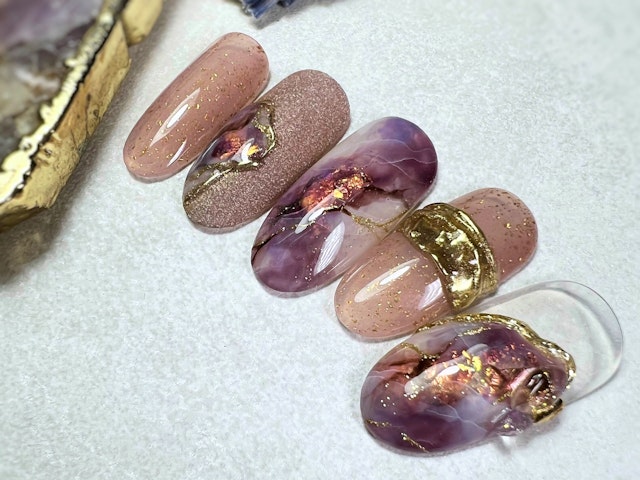 天然石・奥行きとクラックをつくる技法がたっぷり・紫苑石