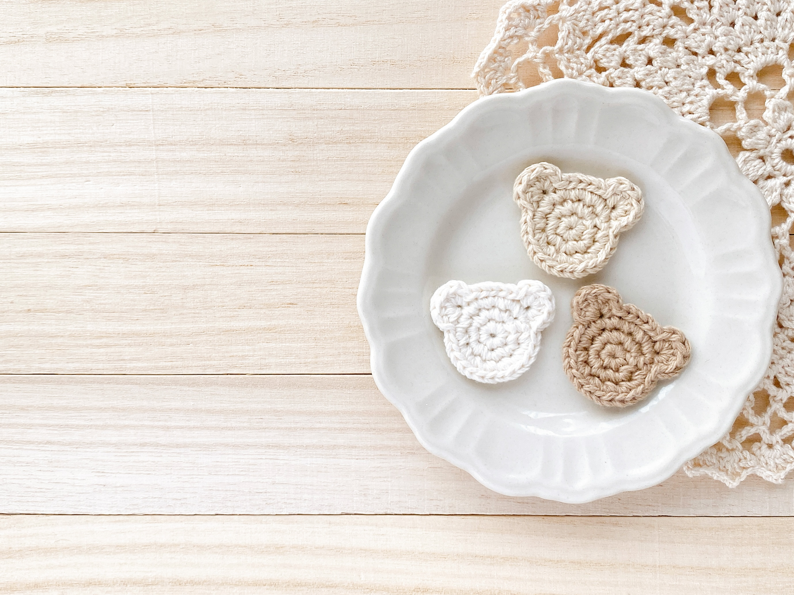 【かぎ針編み初心者さん向け】くまさんモチーフの編み方