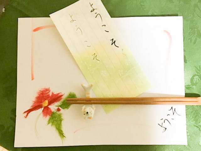 ランチョンマットと文字練習