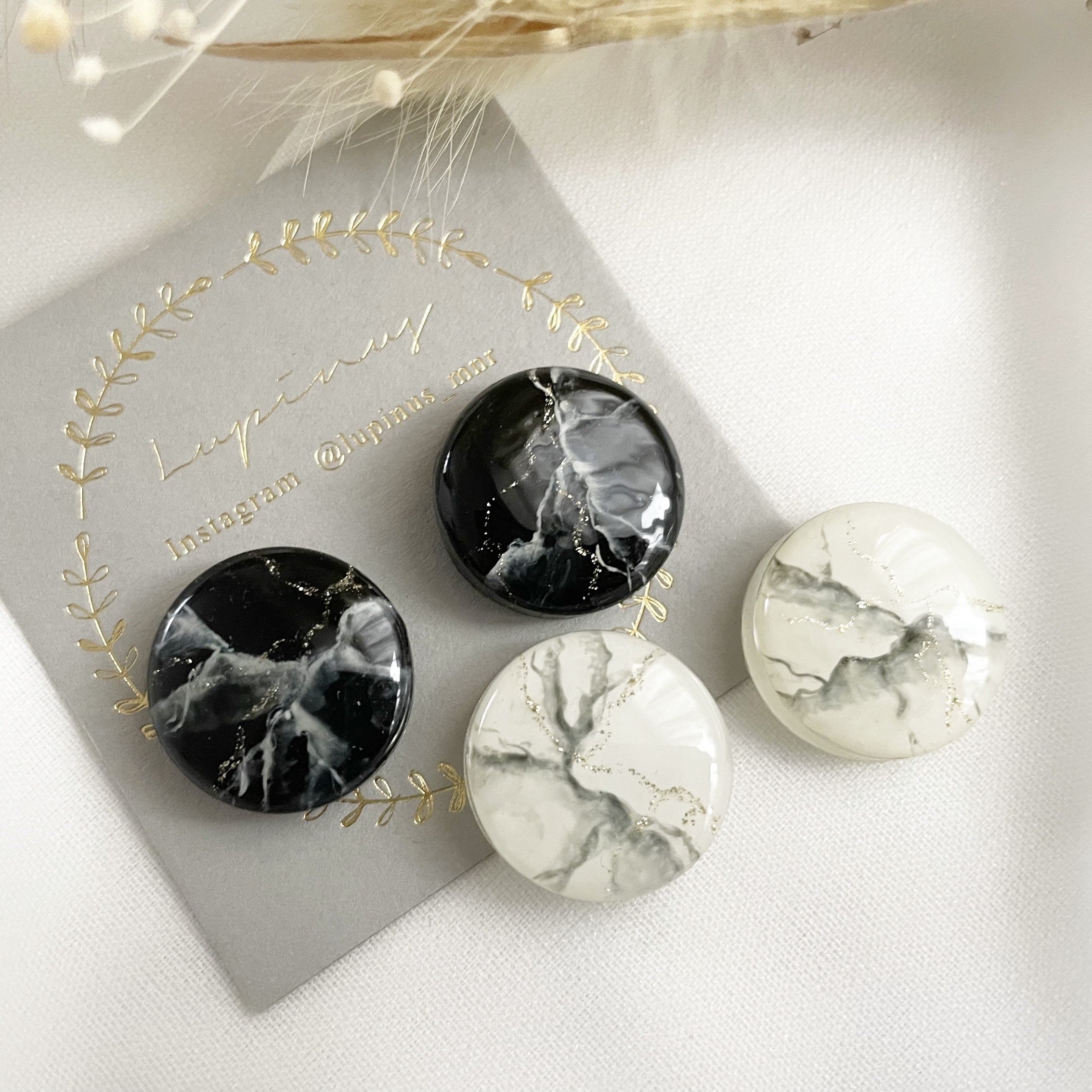 簡単♪モノクロ大理石の作り方【レジンaccessory】