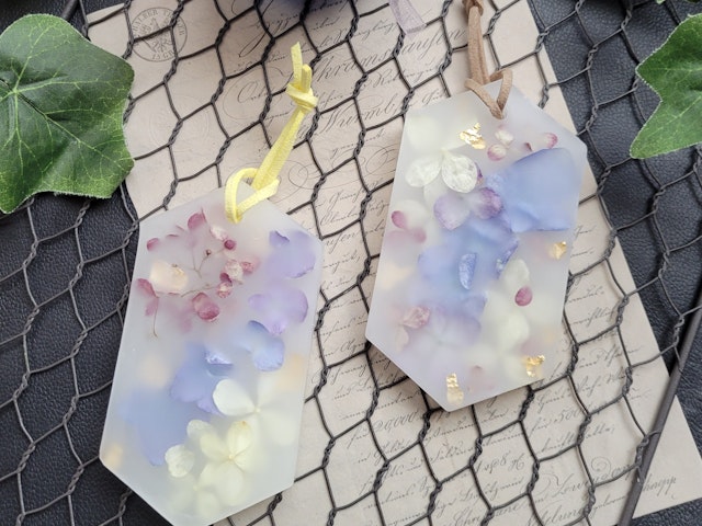 透明感のある紫陽花のアロマワックスサシェの紹介画像1